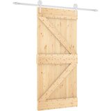  Klizna vrata 95 x 210 cm Čvrsta borovina (neobrađena) | shoptok.hr