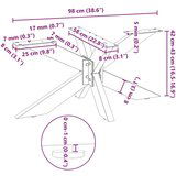  Kava miza noga oblika pajka naravno jeklo 98x58x(42-43)cm jeklo, (21828668) | Shoptok.si