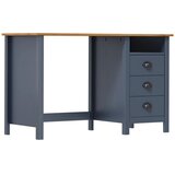  Radni stol Hill s 3 ladice sivi 120x50x74 cm masivna borovina | Eponuda.com