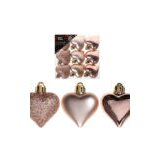  Kuglice za bor, UKRAS Srca Rose Gold 9/1 | shoptok.hr