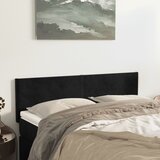 Uzglavlja crna 144x5x78/88 cm baršunasta | shoptok.hr