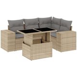  5-dijelni vrtni set sofa s jastucima bež od poliratana | shoptok.hr