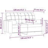  Dvosjed s ukrasnim jastucima smeđesivi 120 cm od tkanine | shoptok.hr