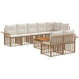  Set vanjskih sofa 9 pcs Prirodna i krema bijela poliratan | Shoptok.si