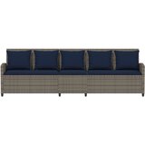  Vrtna sofa 5-sjed s jastucima sivi poliratan | shoptok.hr