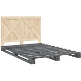  Okvir za krevet s uzglavljem sivi 160x200cm od masivne borovine | shoptok.hr