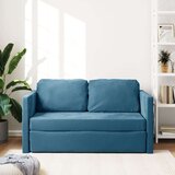  Kauč na razvlačenje 2-u-1 plavi 122x204x55 cm baršunasti | shoptok.hr
