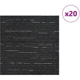  Tepih pločica Prugasta Crna 50 x 50 cm 20 pcs PP i bitumen | shoptok.hr