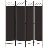 Furnova Paravan 4-delni rjav 160x180 cm, (21929722) | Shoptok.si