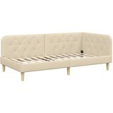 Kutni okvir kreveta Krema 100 x 200 cm tkanina | shoptok.hr