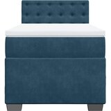 Box spring krevet s madracem tamnoplavi 90x200 cm baršunasti | shoptok.hr