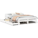 vidaXL Posteljni okvir brez vzmetnice bel 160x200 cm trdna borovina, (21530942) | Shoptok.si