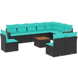  11-dijelni vrtni set s jastucima crni poliratan | shoptok.hr