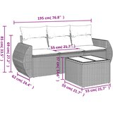  4-dijelni set vrtnih sofa od poliratana s jastucima smeđi | shoptok.hr
