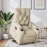 vidaXL Električni naslanjač s funkcijo vstajanja krem blago, (20927295) | Shoptok.si