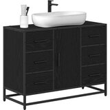  Kopalniška omara za umivalnik Črni hrast 80 x 33 x 60 cm | Shoptok.si