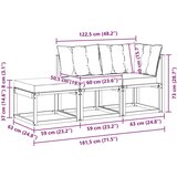 Vanjski modularni kauč s jastukom 3 Komad Prirodna - Prirodna i svijetlo siva Kutna +sredina +tabure | shoptok.hr