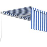 vidaXL Ročno zložljiva tenda s senčilom 4x3 m modra in bela | Shoptok.si