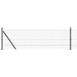  Zavarena Žičana Ograda sa 13 Flanged Postova Siva 0.4x100 m Čelik | shoptok.hr