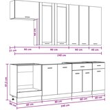  Kuhinjska jedinica LYON 8 kom. Staro drvo Konstruirano drvo | shoptok.hr