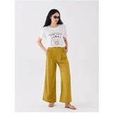 LC Waikiki Lcw Women's Casual Loose Fit Straight Linen Blended Trousers.