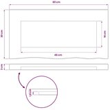  Pravokutni stolni vrh 60 x 30 x 3 cm Pravokutni - Tamno smeđa 90 x 55 x 3 5 cm Živi rub 1 strana | shoptok.hr