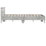  Okvir kreveta s uzglavljem siva boja betona 120x190 cm drveni | Eponuda.com