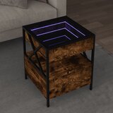 vidaXL Klubska mizica z neskončnimi LED dimljen hrast 40x40x51 cm Cene