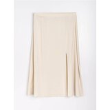 Sinsay Midi suknja s prorezom s viskozom i dodatkom lana Plus size | shoptok.hr
