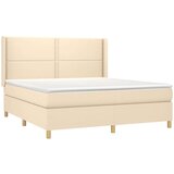  Krevet box spring s madracem LED krem 180x200 cm od tkanine | shoptok.hr