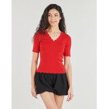 Pieces PCJULINE SS V-NECK KNIT Crvena | shoptok.hr