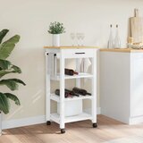  Kuhinjska kolica MONZA 48x40x88,5 cm od masivne borovine Bijela 48 x 40 x 90 cm | shoptok.hr