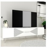 Hanah home tv polica Dekol1 white silver Cene