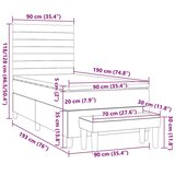 Box spring krevet s madracem tamnozeleni 90x200 cm baršunasti | shoptok.hr