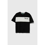 United Colors Of Benetton Otroška bombažna kratka majica črna barva