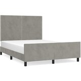 The Living Store Posteljni okvir z vzglavjem svetlo siv 140x190 cm žamet - Posteljni Okvir Z Vzglavjem, (21490326) | Shoptok.si