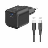 Swissten punjač za AC220, GaN, 1xUSB-C, 35W, 3A, crni + USB-C kabel | shoptok.hr