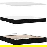 vidaXL Otomanski posteljni okvir z vzmetnico črn 160x200 cm blago | Shoptok.si
