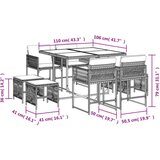 vidaXL 9-dijelni vrtni blagovaonski set od poliratana s jastucima sivi | shoptok.hr