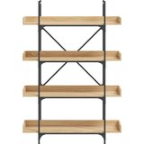  Regal za knjige s 4 razine boja hrasta 100x33x145,5 cm drveni | shoptok.hr