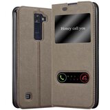 Cadorabo Ohišje, združljivo z LG K8 2016 v kamnito rjava - Zaščitni ovitek z magnetnim zapiranjem, stoječo funkcijo in 2 okencema za gledanje, (20562667) | Shoptok.si