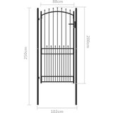 vidaXL ogradna vrata Crna 100 x 200 cm Čelik s praškastim premazom | shoptok.hr