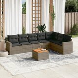 Maison Chic Seti vrtnega pohištva - Vrtna garnitura - Vrtni pohištvo set 8-delna z blazinami siv poli ratan, (21808168) | Shoptok.si