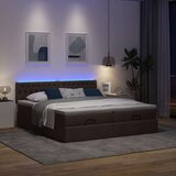 vidaXL Otomanski posteljni okvir z vzmetnicami rjav 180x200 cm blago Cene