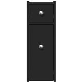  Ozka kopalniška kredenca s kolesi črna inženirski les, (21670019) | Shoptok.si