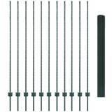 vidaXL varjena žična ograja z 11 U stebrički Zelena 1,5x25 m Jeklo | Shoptok.si