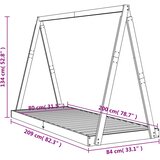  Okvir za dječji krevet bijeli 80 x 200 cm od masivne borovine | shoptok.hr