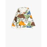 Koton Hooded Dinosaur Sweatshirt Printed Long Sleeve Ribbon Cene