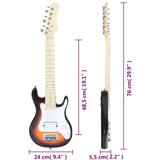 vidaXL Električna gitara za djecu s torbom smeđe-bijele 3/4 30 | shoptok.hr
