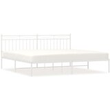 Metalni okvir za krevet s uzglavljem bijeli 193x203 cm | shoptok.hr
